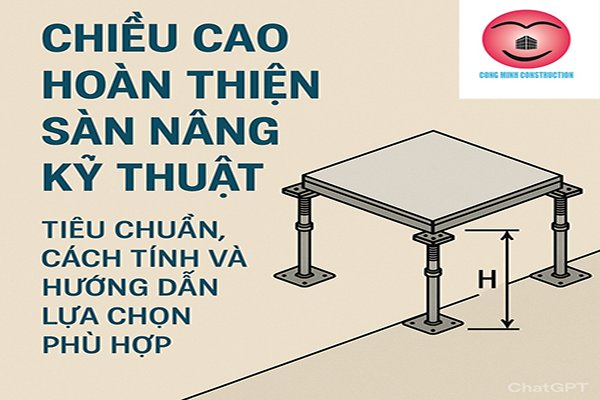 Chiều cao hoàn thiện sàn nâng kỹ thuật là bao nhiêu? Cách tính & tiêu chuẩn mới nhất 2025