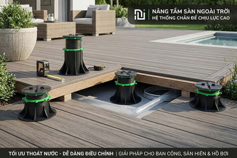 CHÂN ĐẾ NHỰA NÂNG SÀN NGOÀI TRỜI MAXGRID | 90–760MM